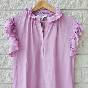 Koch Lavender Ruffle-Sleeve Blouse